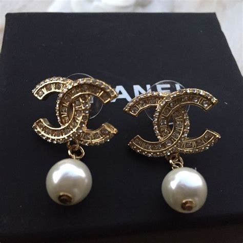 chanel drop round earrings|authentic chanel earrings.